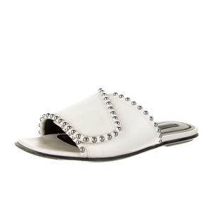 Alexander Wang leather slides with metal detailing